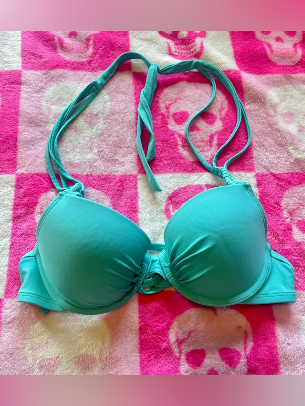 Aerie Bridget Turquoise Push-Up Halter Bikini Top